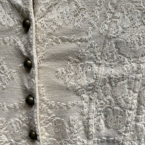 Free People Cropped Miltary Cardigan, Cream Off White, Size S - Picture 4 of 8